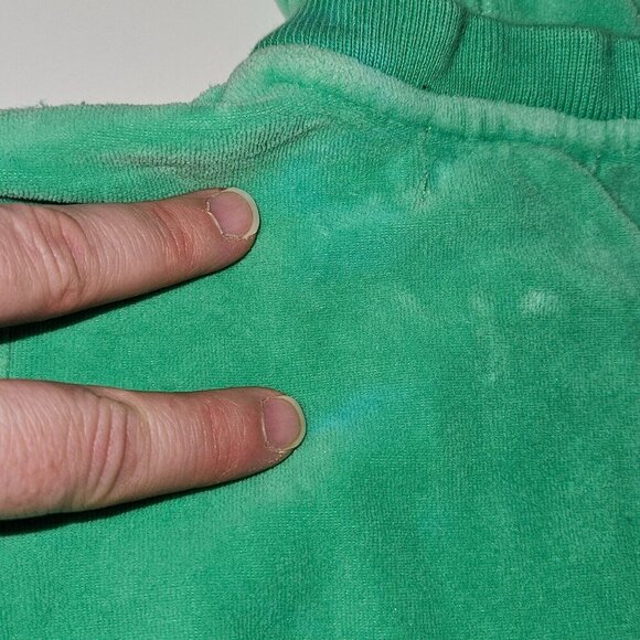 Ralph Lauren Green Velour Hoodie Full Zip Sweatshirt Baby Infant 9 Months READ - Picture 9 of 10